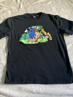 Cotton On Black Tee with Colorful Cosmic Character